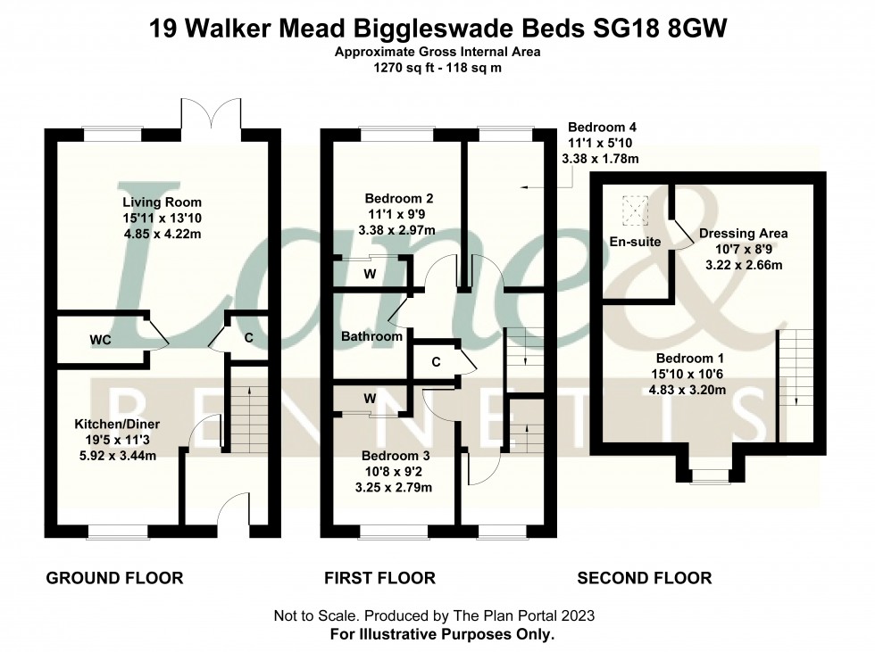 Floorplan for Walker Mead, Biggleswade, Bedfordshire