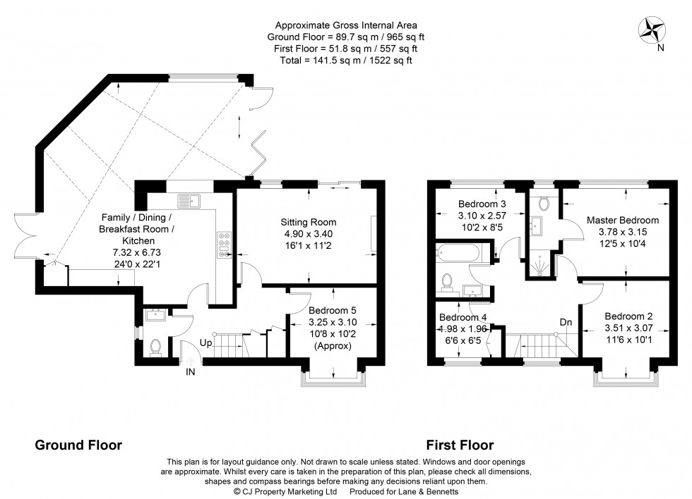 Floorplan for Oaktree Close, Letchworth Garden City, Hertfordshire