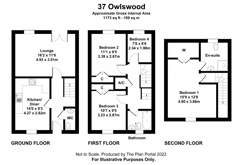 Floorplan for Owlswood, Sandy, Bedfordshire